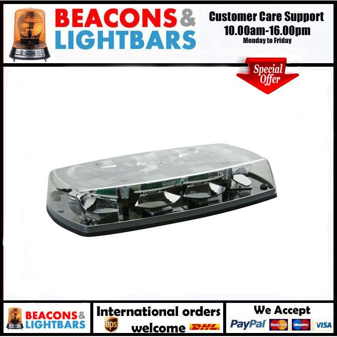 Vision Alert 5565CA-VA1 Reflex 1 Bolt Clear Lens LED Mini Lightbar PN: 5565CA-VA1